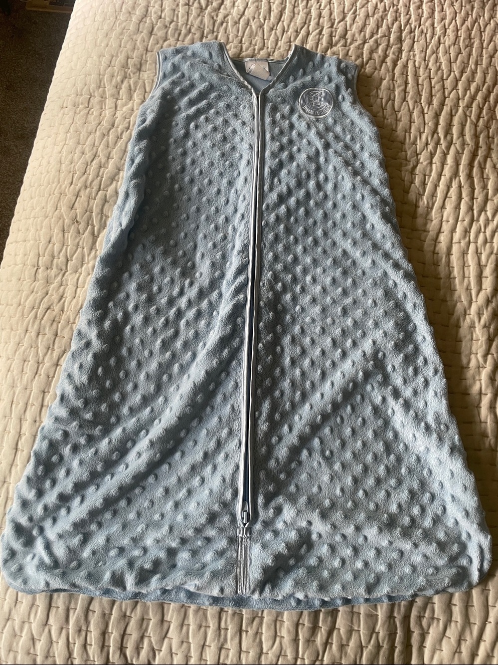 Halo SleepSack Wearable Blanket Large 12-18 mo blue Minky Dot Toddler Baby